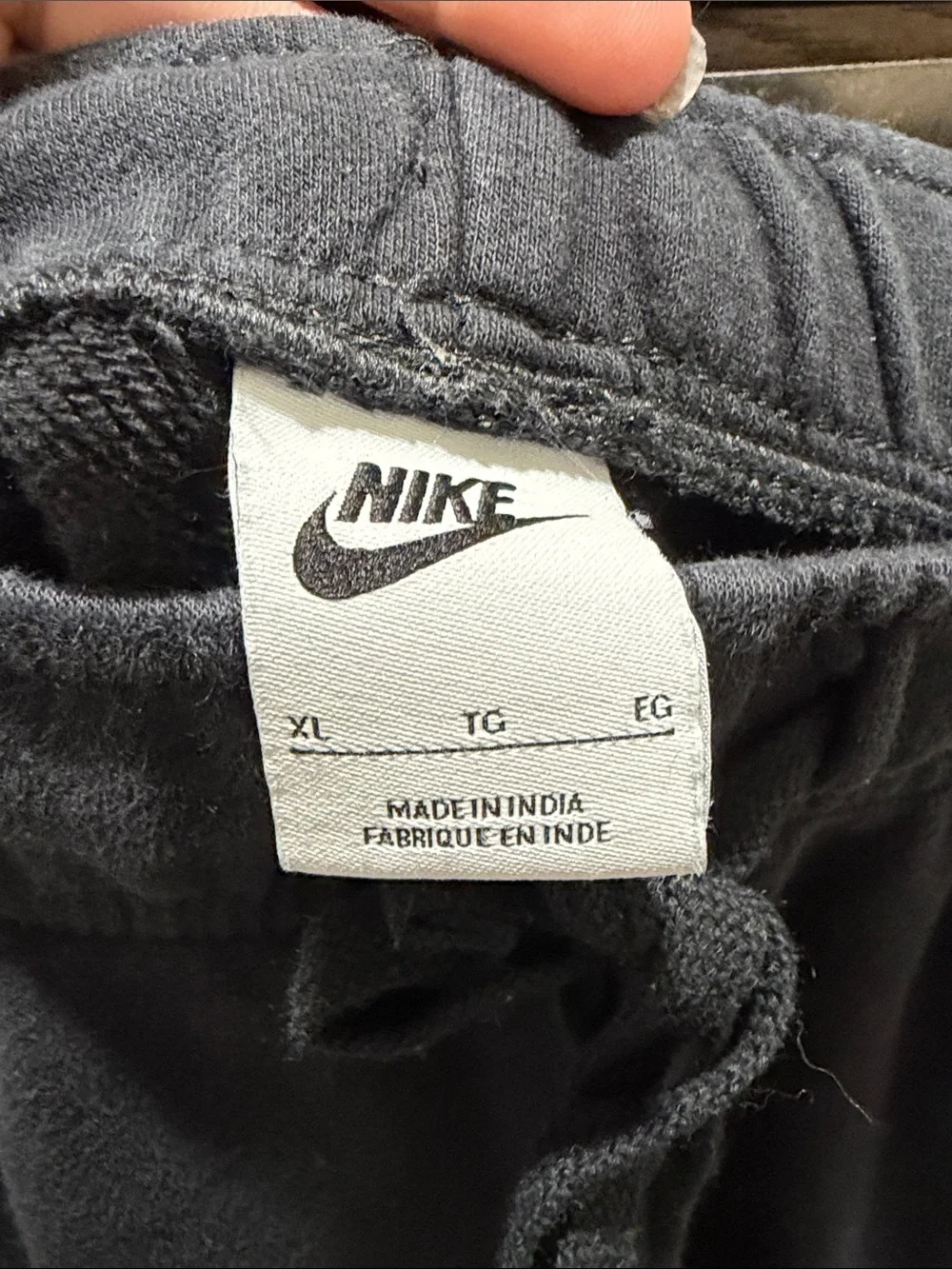 Nike Black Jogger Sweatpants with White Swoosh